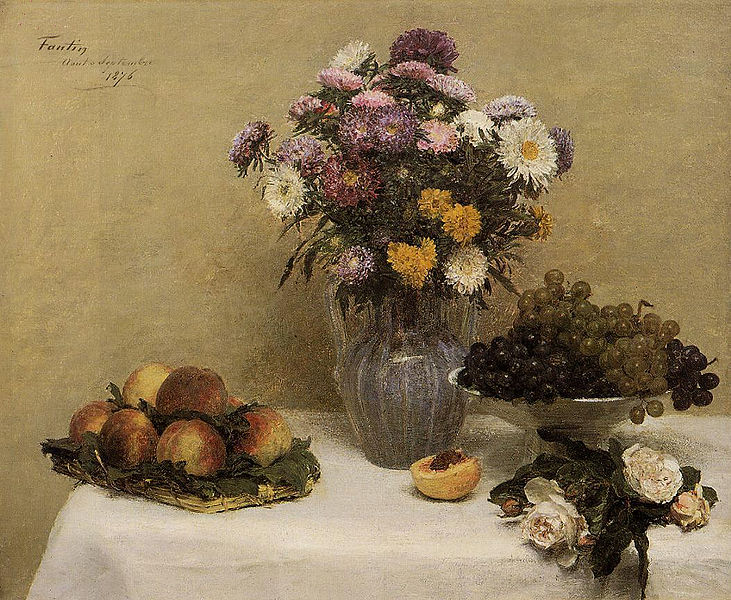 Henri Fantin-Latour Chrysanthemums in a Vase